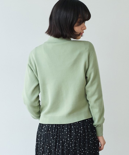 bulle de savon（ビュルデサボン）の「△14G mochi mochi cotton polo カーディガン（カーディガン/ボレロ・レディース・カーキ/ブルーグレー/ブラウン・FREE）」の17枚目の写真