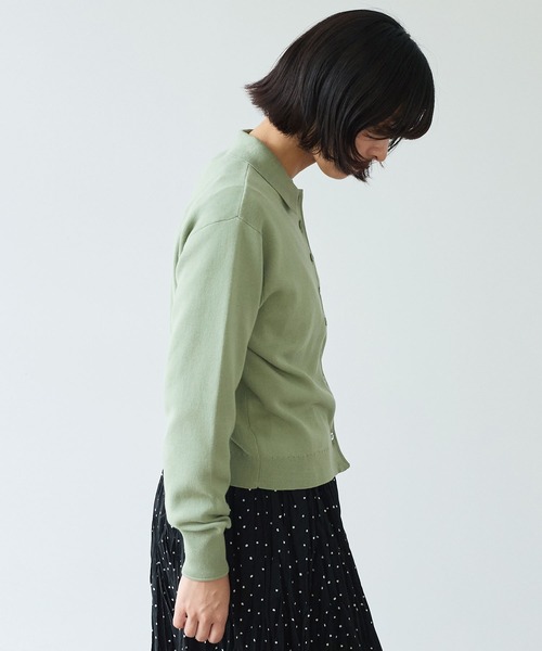bulle de savon（ビュルデサボン）の「△14G mochi mochi cotton polo カーディガン（カーディガン/ボレロ・レディース・カーキ/ブルーグレー/ブラウン・FREE）」の16枚目の写真
