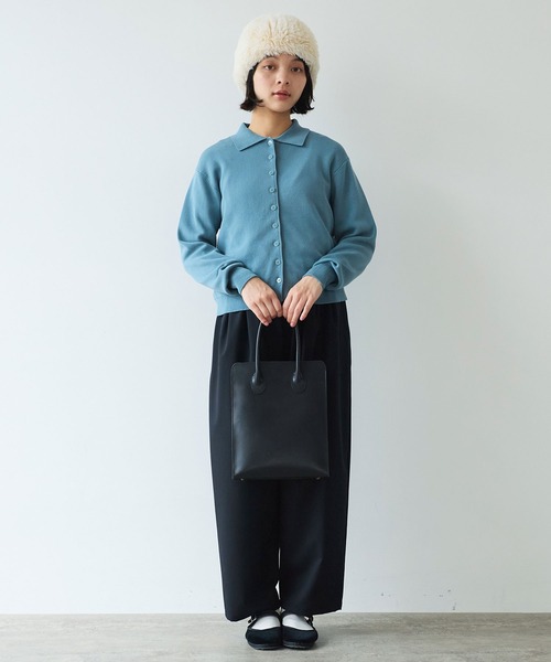 bulle de savon（ビュルデサボン）の「△14G mochi mochi cotton polo カーディガン（カーディガン/ボレロ・レディース・カーキ/ブルーグレー/ブラウン・FREE）」の9枚目の写真