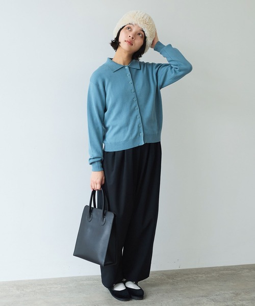 bulle de savon（ビュルデサボン）の「△14G mochi mochi cotton polo カーディガン（カーディガン/ボレロ・レディース・カーキ/ブルーグレー/ブラウン・FREE）」の10枚目の写真