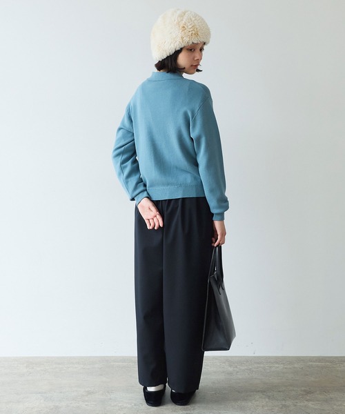 bulle de savon（ビュルデサボン）の「△14G mochi mochi cotton polo カーディガン（カーディガン/ボレロ・レディース・カーキ/ブルーグレー/ブラウン・FREE）」の12枚目の写真