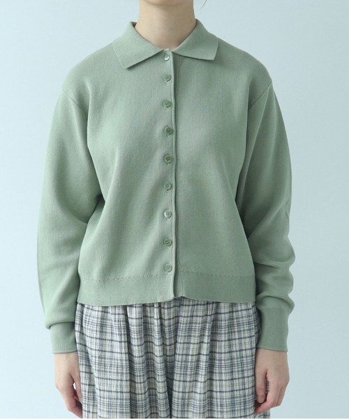 bulle de savon（ビュルデサボン）の「△14G mochi mochi cotton polo カーディガン（カーディガン/ボレロ・レディース・カーキ/ブルーグレー/ブラウン・FREE）」の22枚目の写真