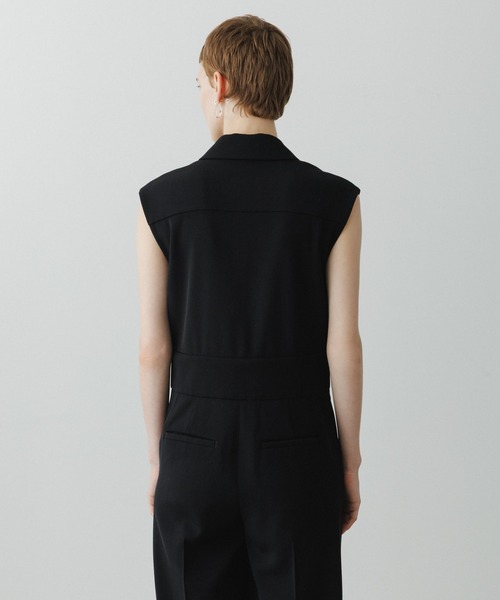 アダムエロペ　EMOELLE スリーブレスオールインワン　ブラック　新品 EMOELLE】スリーブレスオールインワン カルゼ（つなぎ