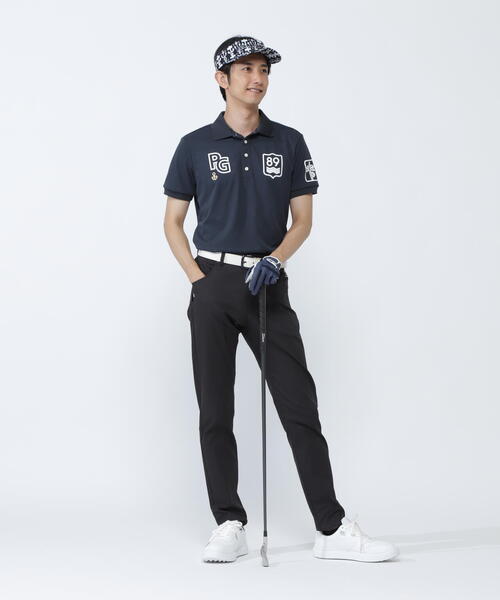 PEARLY GATES】ストレッチカノコアンカージャガード半袖ポロシャツ