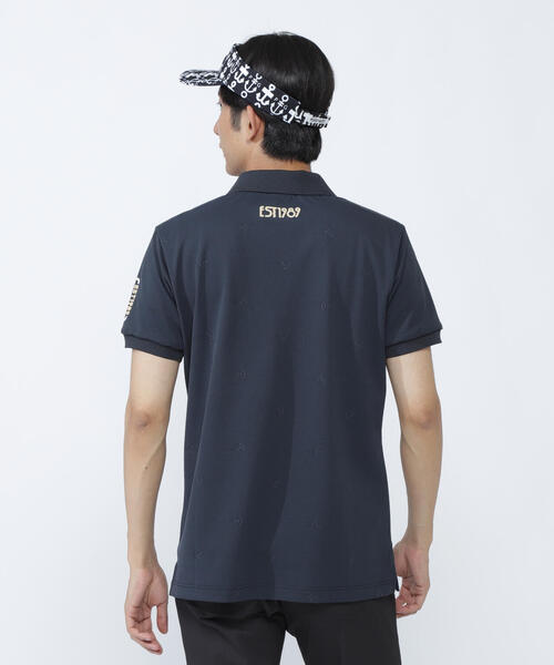 PEARLY GATES】ストレッチカノコアンカージャガード半袖ポロシャツ