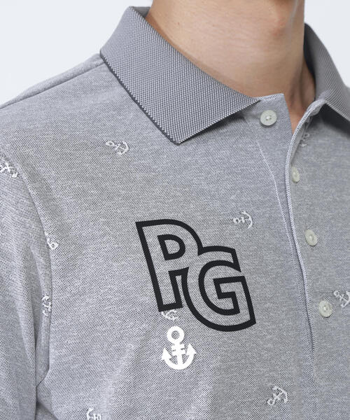 PEARLY GATES】ストレッチカノコアンカージャガード半袖ポロシャツ
