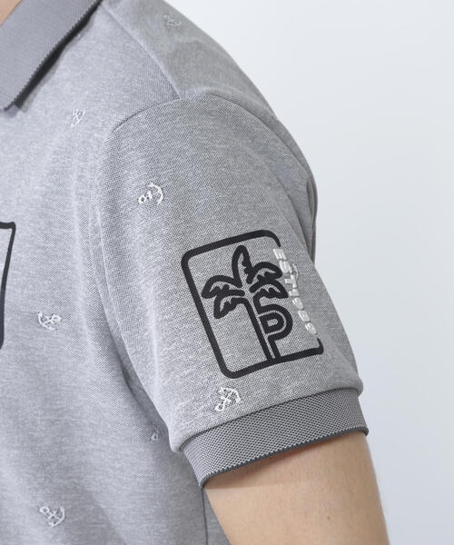 PEARLY GATES】ストレッチカノコアンカージャガード半袖ポロシャツ