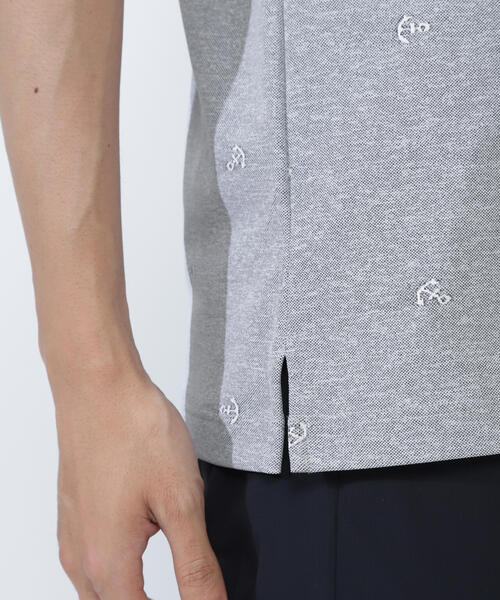 PEARLY GATES】ストレッチカノコアンカージャガード半袖ポロシャツ