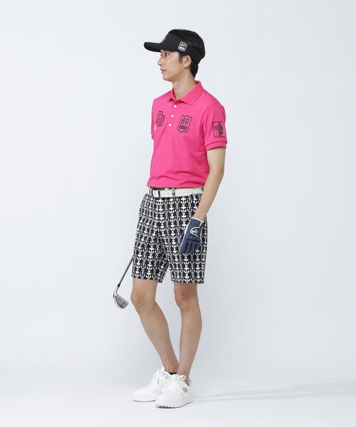 PEARLY GATES】ストレッチカノコアンカージャガード半袖ポロシャツ