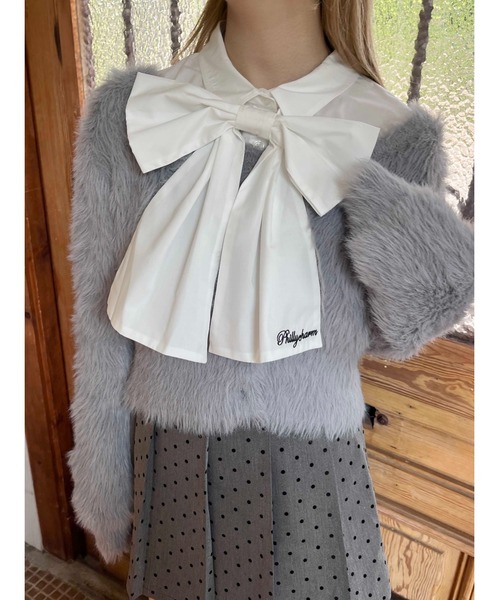 WEGO(ウィゴー)の「ビッグリボンブラウス(シャツ/ブラウス・レディース・グレー/ピンク/ホワイト・FREE)」の2枚目の写真