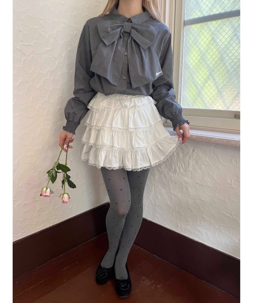 WEGO(ウィゴー)の「ビッグリボンブラウス(シャツ/ブラウス・レディース・グレー/ピンク/ホワイト・FREE)」の8枚目の写真