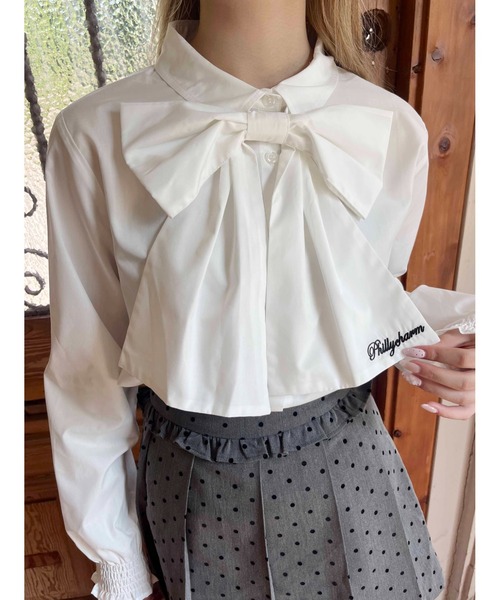 WEGO(ウィゴー)の「ビッグリボンブラウス(シャツ/ブラウス・レディース・グレー/ピンク/ホワイト・FREE)」の10枚目の写真