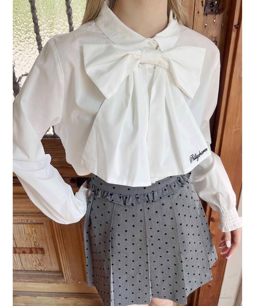 WEGO(ウィゴー)の「ビッグリボンブラウス(シャツ/ブラウス・レディース・グレー/ピンク/ホワイト・FREE)」の12枚目の写真