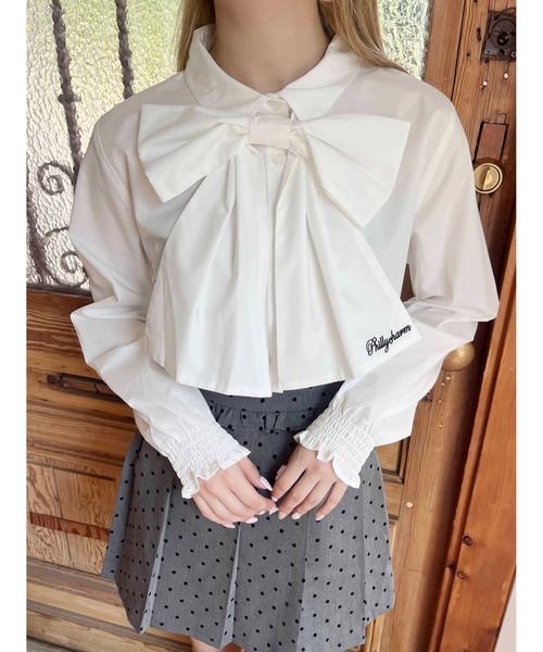 WEGO(ウィゴー)の「ビッグリボンブラウス(シャツ/ブラウス・レディース・グレー/ピンク/ホワイト・FREE)」の13枚目の写真