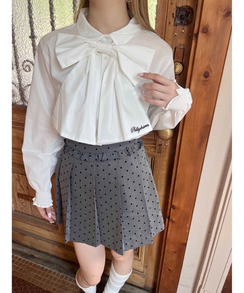 WEGO(ウィゴー)の「ビッグリボンブラウス(シャツ/ブラウス・レディース・グレー/ピンク/ホワイト・FREE)」の14枚目の写真