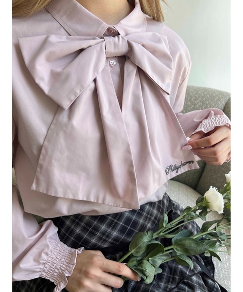 WEGO(ウィゴー)の「ビッグリボンブラウス(シャツ/ブラウス・レディース・グレー/ピンク/ホワイト・FREE)」の18枚目の写真