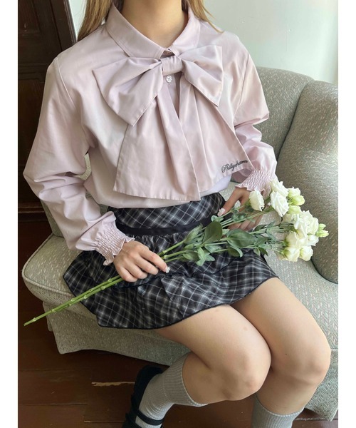 WEGO(ウィゴー)の「ビッグリボンブラウス(シャツ/ブラウス・レディース・グレー/ピンク/ホワイト・FREE)」の19枚目の写真