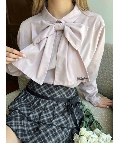 WEGO(ウィゴー)の「ビッグリボンブラウス(シャツ/ブラウス・レディース・グレー/ピンク/ホワイト・FREE)」の20枚目の写真