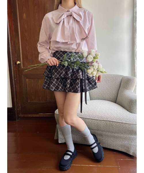 WEGO(ウィゴー)の「ビッグリボンブラウス(シャツ/ブラウス・レディース・グレー/ピンク/ホワイト・FREE)」の21枚目の写真