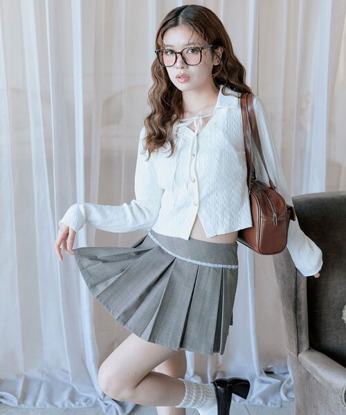 OLIVE des OLIVE（オリーブデオリーブ）の「プリーツスカパン（その他パンツ・レディース・ブラック/ブラウン系その他/トップグレー・FREE）」の5枚目の写真