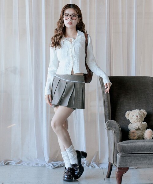 OLIVE des OLIVE（オリーブデオリーブ）の「プリーツスカパン（その他パンツ・レディース・ブラック/ブラウン系その他/トップグレー・FREE）」の7枚目の写真