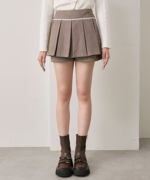 OLIVE des OLIVE（オリーブデオリーブ）の「プリーツスカパン（その他パンツ・レディース・ブラック/ブラウン系その他/トップグレー・FREE）」の8枚目の写真