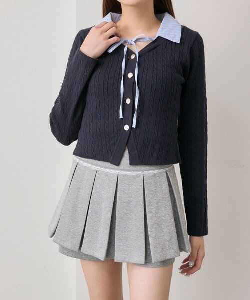 OLIVE des OLIVE（オリーブデオリーブ）の「プリーツスカパン（その他パンツ・レディース・ブラック/ブラウン系その他/トップグレー・FREE）」の17枚目の写真