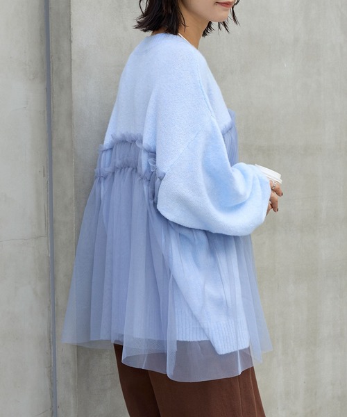 CHIGNON　チュールフリルプルオーバー CHIGNON - [1652-213NH] チュールフリルPO ブラック | ravii ONLINE STORE