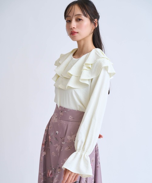 NOELA(ノエラ)の「フリルカラーブラウス(シャツ/ブラウス・レディース・ベージュ/オフホワイト/グレー・フリー)」の12枚目の写真