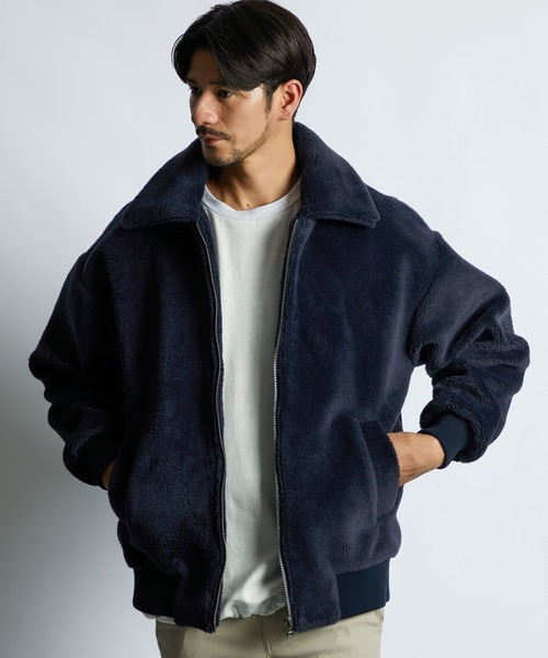 LANVIN en Bleu(ランバンオンブルー)の「軽量 オーバーサイズ ボアジャケット(ブルゾン・メンズ・ブラック/ネイビー・48/52/50)」の5枚目の写真