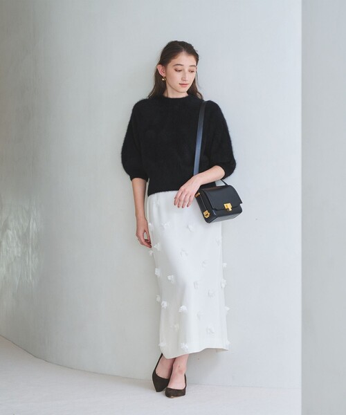 フォックスカシミヤ パフ ハーフスリーブ ニット（ニット