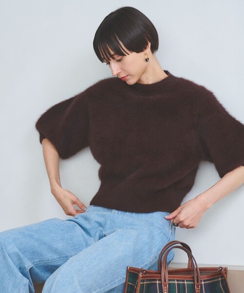 active様 ユナイテッドアローズ フォックス カシミヤ パフハーフスリーブ UNITED ARROWS（ユナイテッドアローズ）の「フォックスカシミヤ パフ