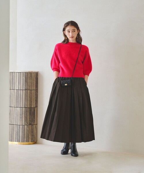 フォックスカシミヤ パフ ハーフスリーブ ニット（ニット