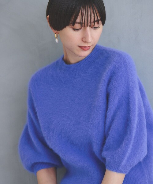 フォックスカシミヤ パフ ハーフスリーブ ニット（ニット