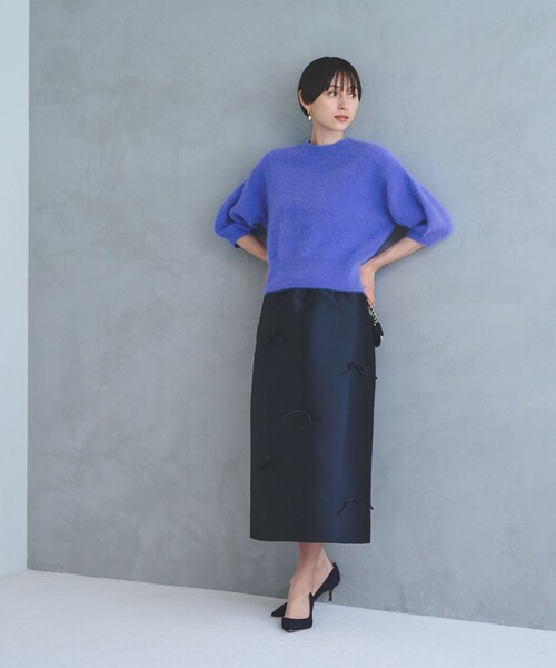 セール】フォックスカシミヤ パフ ハーフスリーブ ニット（ニット