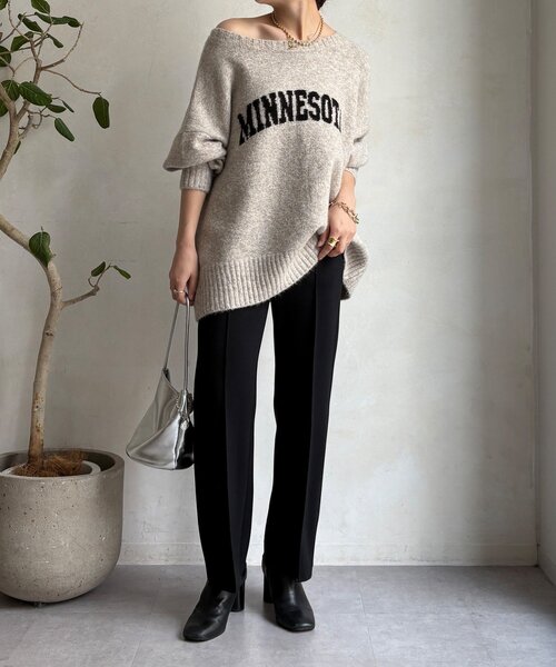 DouDou(ドゥドゥ)の「【WEB限定】ダブルエアーストレートパンツ(その他パンツ・レディース・チャコールグレー/ブラック/アイボリー・38/36)」の13枚目の写真