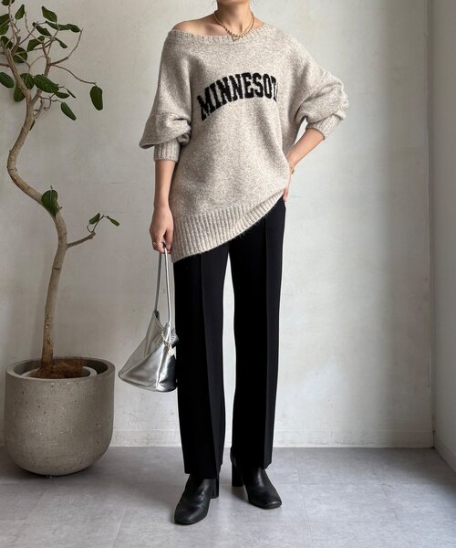 DouDou(ドゥドゥ)の「【WEB限定】ダブルエアーストレートパンツ(その他パンツ・レディース・チャコールグレー/ブラック/アイボリー・38/36)」の15枚目の写真