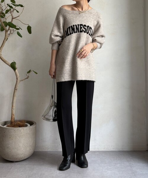 DouDou(ドゥドゥ)の「【WEB限定】ダブルエアーストレートパンツ(その他パンツ・レディース・チャコールグレー/ブラック/アイボリー・38/36)」の16枚目の写真