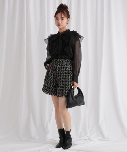 mysty woman（ミスティウーマン）の「【セットアップ着用可】ツイードショートパンツ 582500（その他パンツ・レディース・ブラック/ブラウン・FREE）」の9枚目の写真