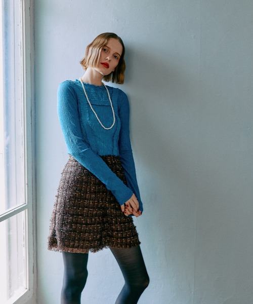 mysty woman（ミスティウーマン）の「【セットアップ着用可】ツイードショートパンツ 582500（その他パンツ・レディース・ブラック/ブラウン・FREE）」の7枚目の写真