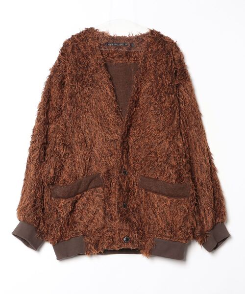 my beautiful landlet(マイビューティフルランドレット)の「【my beautiful landlet】 SHAGGY BIG CARDIGAN(カーディガン/ボレロ・メンズ・マルチ/ブラック/オレンジ系/ベージュ/グレー・0/1)」の4枚目の写真