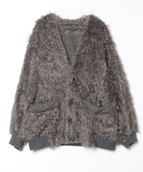 my beautiful landlet(マイビューティフルランドレット)の「【my beautiful landlet】 SHAGGY BIG CARDIGAN(カーディガン/ボレロ・メンズ・マルチ/ブラック/オレンジ系/ベージュ/グレー・0/1)」の2枚目の写真