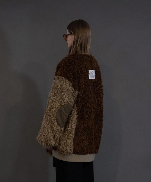 my beautiful landlet(マイビューティフルランドレット)の「【my beautiful landlet】 SHAGGY BIG CARDIGAN(カーディガン/ボレロ・メンズ・マルチ/ブラック/オレンジ系/ベージュ/グレー・0/1)」の10枚目の写真