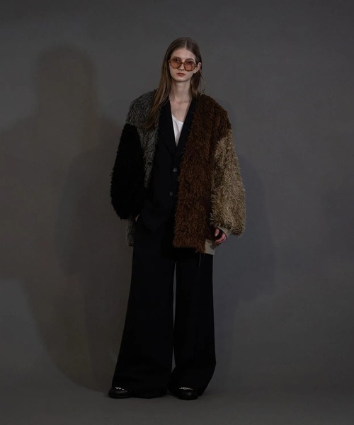 my beautiful landlet(マイビューティフルランドレット)の「【my beautiful landlet】 SHAGGY BIG CARDIGAN(カーディガン/ボレロ・メンズ・マルチ/ブラック/オレンジ系/ベージュ/グレー・0/1)」の11枚目の写真