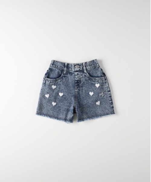 Right-on（ライトオン）の「【VIVIAN BLUE】ハート刺繍デニムショートパンツ（その他パンツ・キッズ・ネイビー/ブルー・130/140/150/160）」の3枚目の写真
