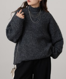 OLUN ハイネックモヘアライクニット OLUN ニット セーター high neck mohair like knit/ハイネックモヘア