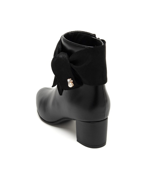 JELLY BEANS(ジェリービーンズ)の「ビジューアクセントターバンリボンショートブーツ(204-57119)JELLY BEANS(ジェリービーンズ)(ブーツ・レディース・ブラック系/ブラック/グレイッシュベージュ・S/M/L)」の9枚目の写真