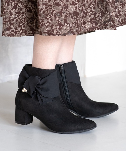 JELLY BEANS(ジェリービーンズ)の「ビジューアクセントターバンリボンショートブーツ(204-57119)JELLY BEANS(ジェリービーンズ)(ブーツ・レディース・ブラック系/ブラック/グレイッシュベージュ・S/M/L)」の16枚目の写真
