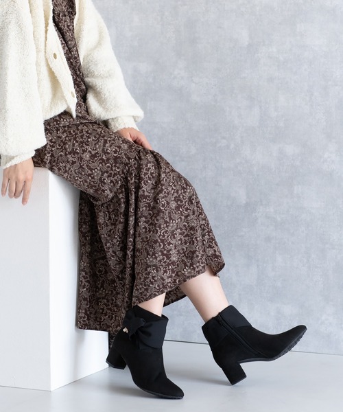 JELLY BEANS(ジェリービーンズ)の「ビジューアクセントターバンリボンショートブーツ(204-57119)JELLY BEANS(ジェリービーンズ)(ブーツ・レディース・ブラック系/ブラック/グレイッシュベージュ・S/M/L)」の18枚目の写真