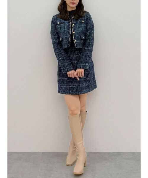 MERCURYDUO（マーキュリーデュオ）の「オリジナルツイードノーカラージャケット（ノーカラージャケット・レディース・オフホワイト/ブラック・SMALL/MEDIUM）」の7枚目の写真